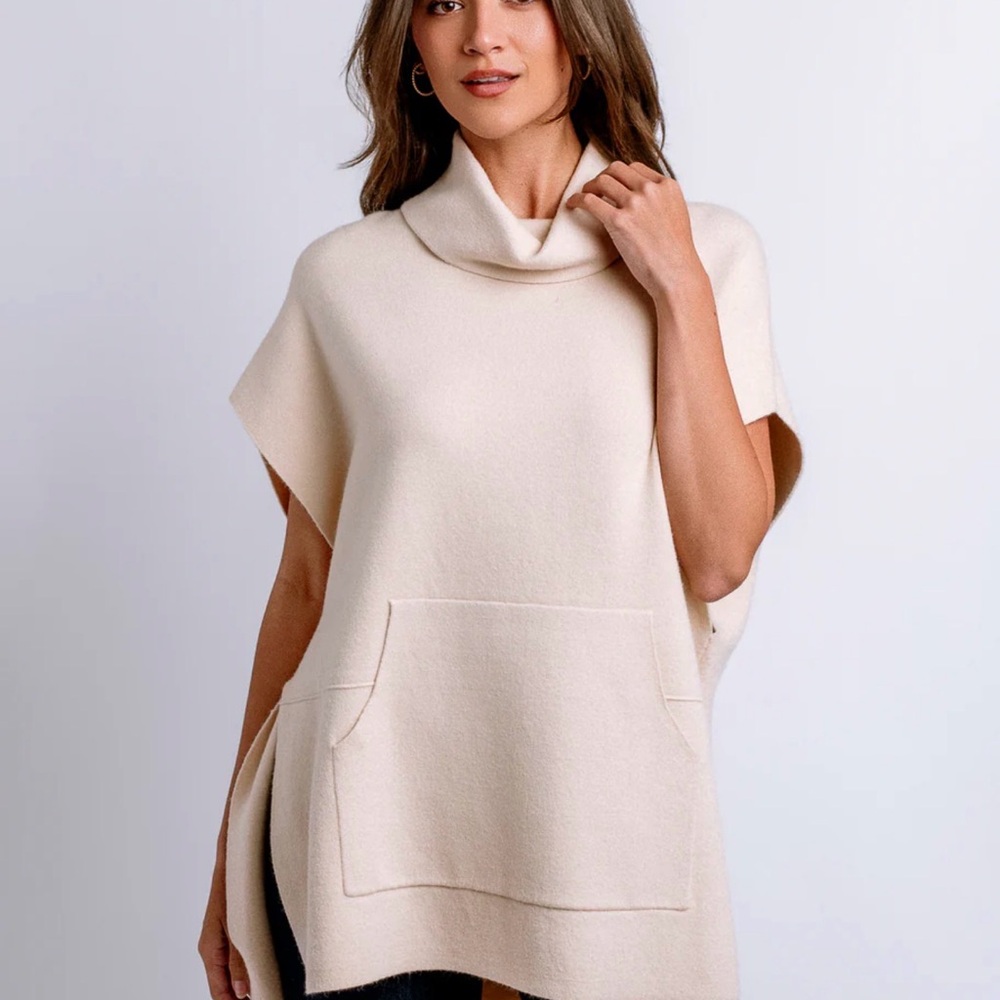 Kerisma Cream Women's Poncho Sweater